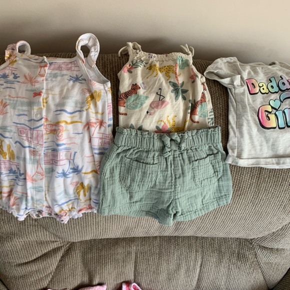Other - Baby girl clothes, swaddles, and car seat cover.